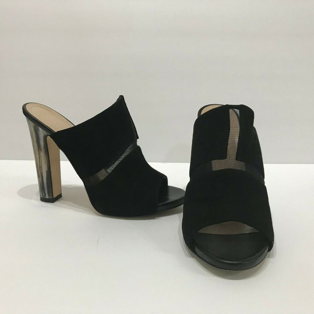 Maiyet JILL Suede Sandals Horn Heel Black …